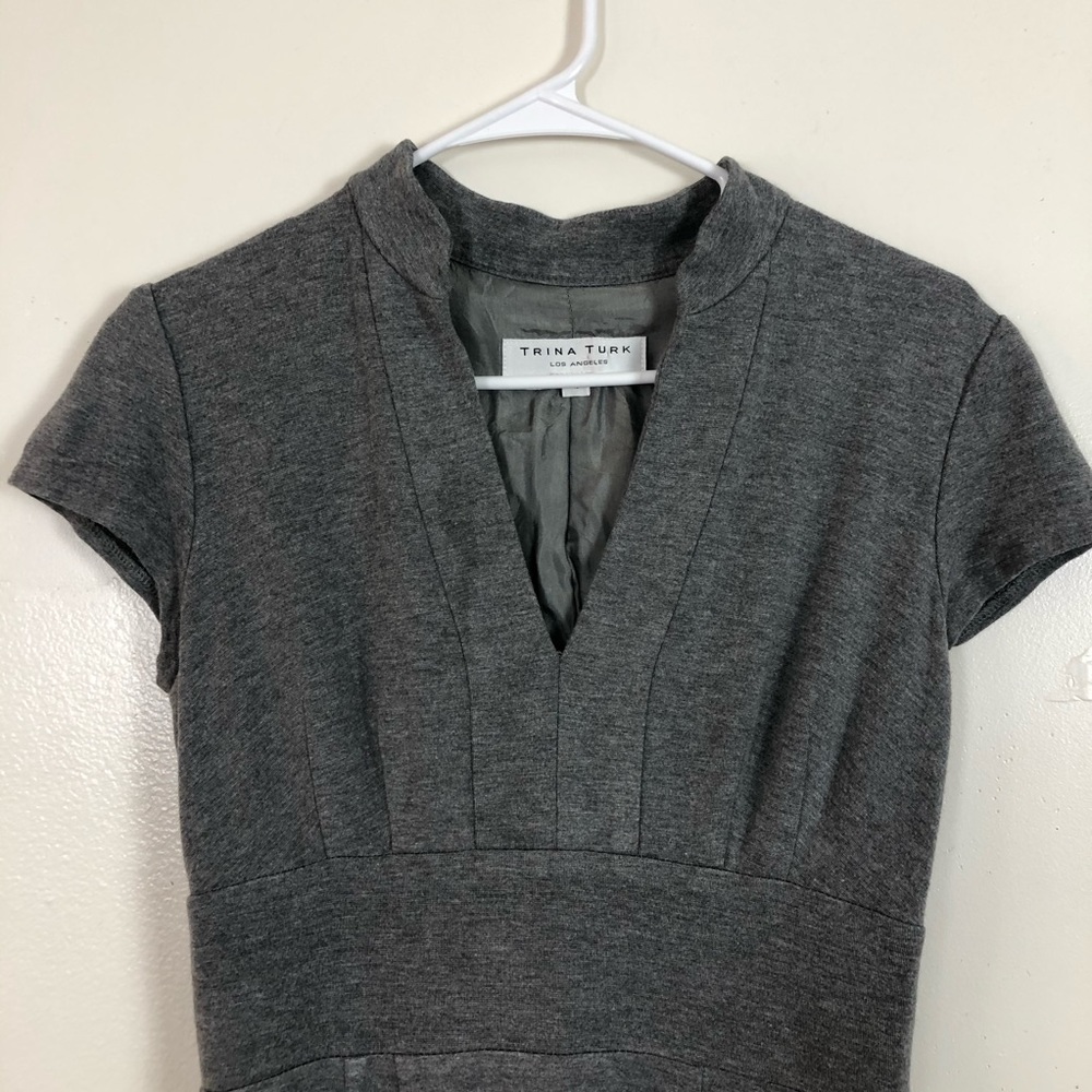 Trina Turk Short Sleeve Dress w/ Lace Bottom - Picture 2 of 5